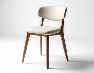 Fototapeta premium Modern Upholstered Armchair Isolated on Neutral Background
