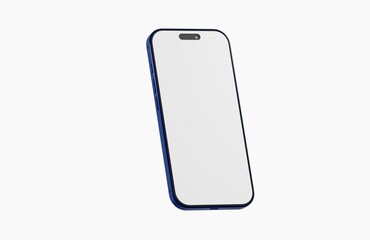 Stylish mobile phone with a clean white display for mockup design. Perfect for showcasing apps or presentations