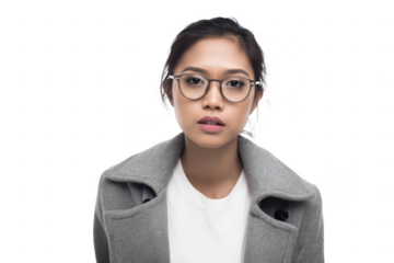 beautiful asian woman wearing glasses