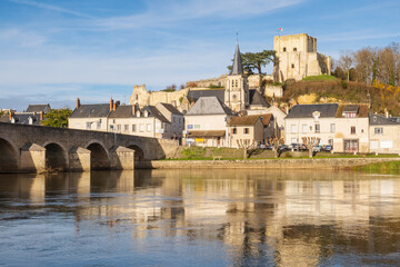 Montrichard old town on the Cher river - France