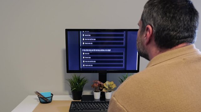 Mental Health Employee Assistance Plan Assessment Quiz - Depression Screening Questions Determine Level of Care for Private Health Insurance Concept