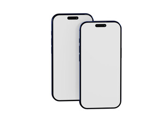 Two blank screen smartphone mockups. Perfect for showcasing app designs or website layouts. Use these modern dev