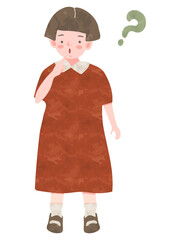 Illustrationofalittlegirllookingblankbecauseshedoesnotunderstand