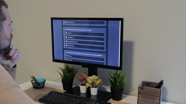 Mental Health Employee Assistance Plan Assessment Quiz - Depression Screening Questions Determine Level of Care for Private Health Insurance Concept