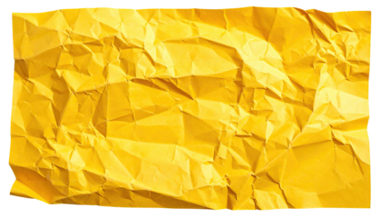 A close-up shot of a crumpled sheet of yellow paper