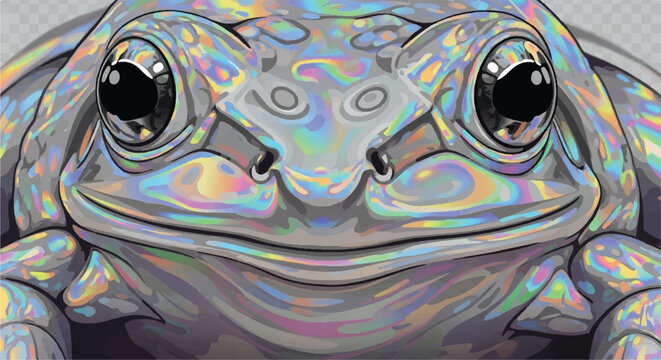 Close Up Iridescent Rainbow Frog Skin Texture with Glossy Surfaces