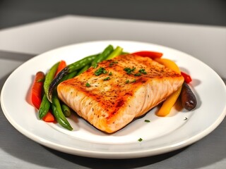 grilled salmon steak