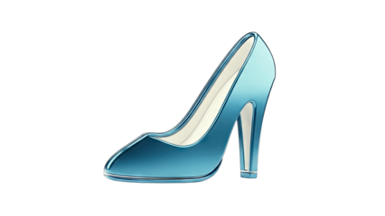 Blue High Heel Shoe Isolated on White Background