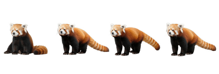 Set of Red Panda (Ailurus fulgens) Isolated on Transparent PNG Background, Cute Wildlife Animal Collection © ibrahim
