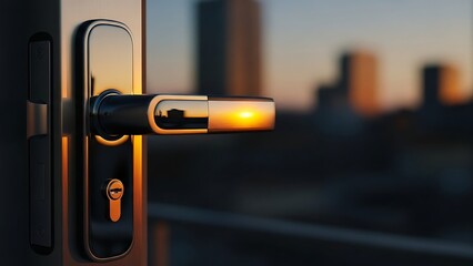Smart door lock with illuminated handle