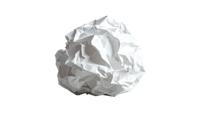 Fototapeta premium A crumpled white paper ball against a stark black backdrop. Close up shot reveals texture and shadows