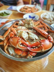 seafood in a restaurant