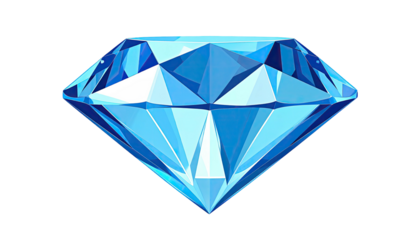 A faceted gem with multifaceted planes, exhibiting an icy, blue coloration against a black backdrop