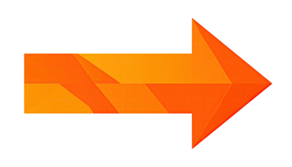 A geometric, gradient-filled orange arrow pointing to the right, isolated on a black background