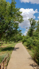 Pathway through Lucy Park in Wichita Falls, Texas