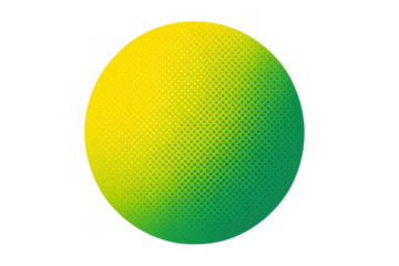 Gradient yellow green halftone circle vector art with pop art style and transparent background
