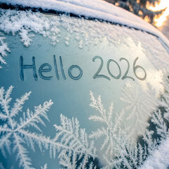Hello 2026 Winter Window Frost