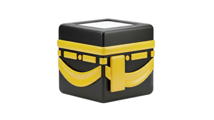 3D Rendered Kaaba Icon on White Background