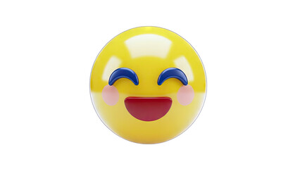 Fototapeta premium Smiling Emoji on White Background