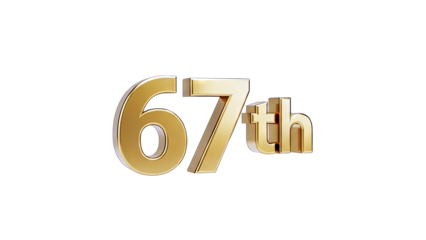 Golden 67th Anniversary Celebration on White Background