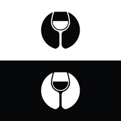 Elegant wine glasses in modern black and white design