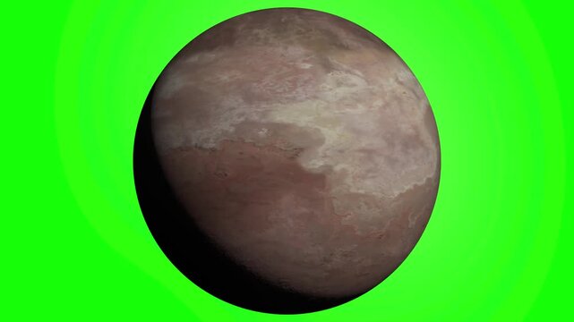 Idealized Planet Animation Isolated on Green Screen for Sci-Fi and Space Scenes