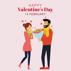 Happy Valentine&rsquo;s Day Couple with Gift