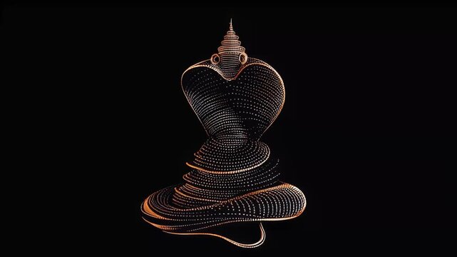 Abstract Golden Cobra Digital Art Vasuki Mahashivratri Theme