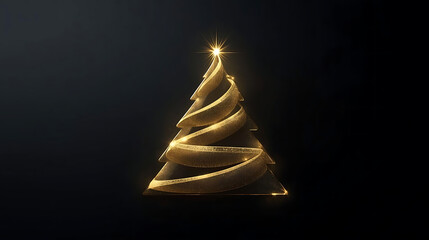 Elegant Christmas Tree Made of Light Swirls