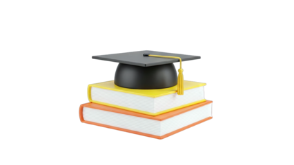 Graduation Cap on Books, Education Concept