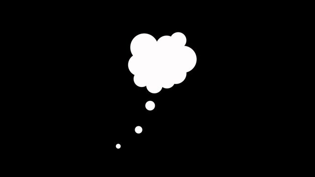 White Thought Bubble and Dots on Black Background speech bubble thinking