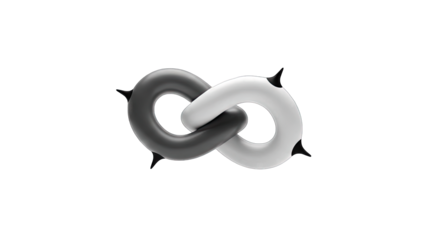 Abstract Infinity Symbol Intertwined on White Background