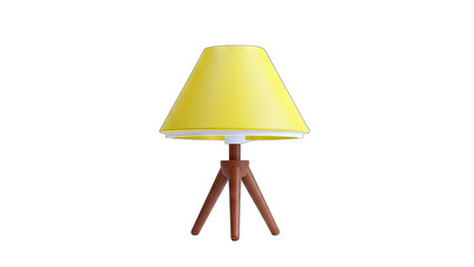 Yellow Table Lamp on White Background