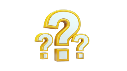 3D Question Marks on White Background