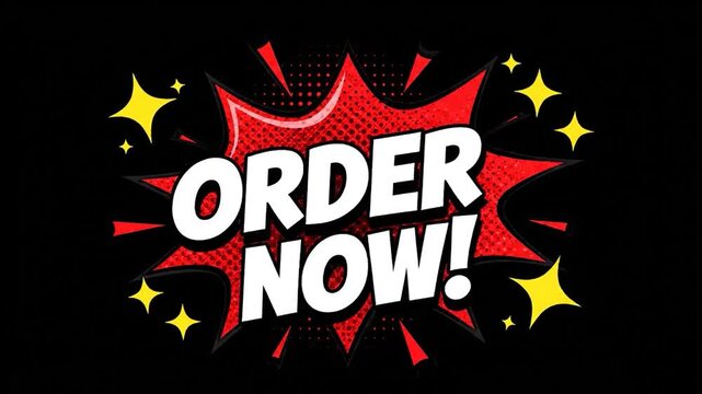Order Now Comic Book Style Promotion for Sales and Marketing.