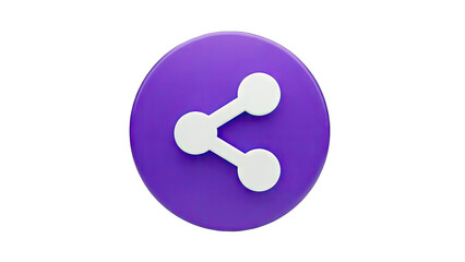 Share Icon on Purple Circle - Social Media Concept