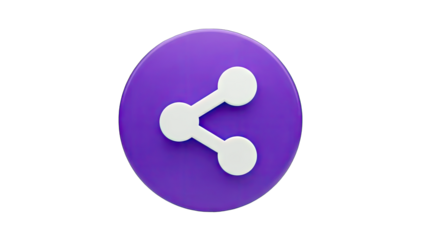 Share Icon on Purple Circle - Social Media Concept