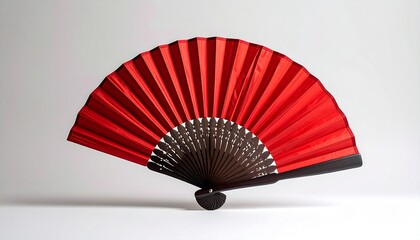 Red Handheld Fan, Oriental Hand Fan, Japanese Sensu, Chinese Silk Fan