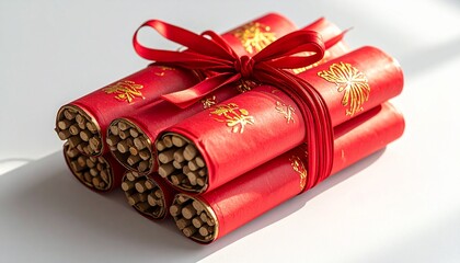 Firecrackers tied with red ribbon