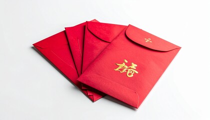 Red envelopes with gold Chinese characters
