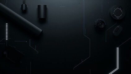 Futuristic Technology Background with Abstract Black Elements