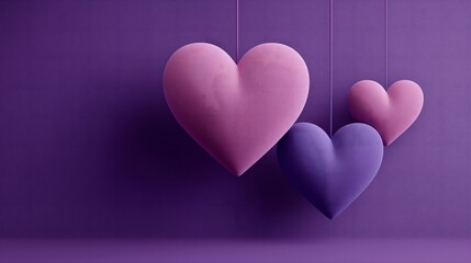 Pink and purple love heart wallpaper background, Valentine style