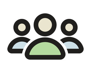 Group Icon with Green and Blue Figures for Teams, Users, and Social Interaction &ndash; High Quality Vectorial Stock Image