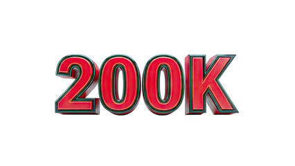 200K Text on White Background