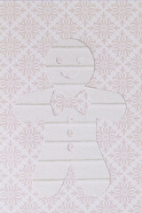 paper ginger bread man silhouette on paper with pattern