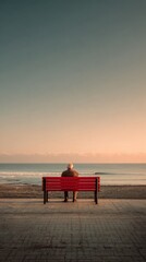 Reflections of Solitude: Sunset at the Beach