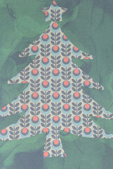 holiday tree stencil with geometric pattern