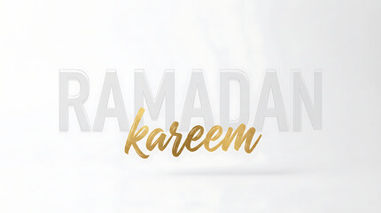 Ramadan Kareem greeting with elegant golden text on a clean white background.