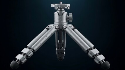 A sleek silver mini tripod with adjustable legs and a ball head, designed for stable camera support.
