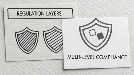 Conceptual Illustration of Regulation Layers and Multi-Level Compliance for Business and Legal Practices